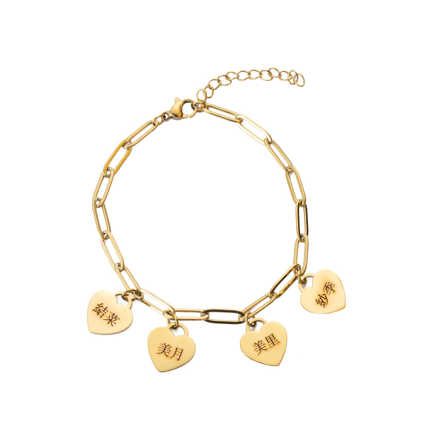 Bracelet Personnalisé à Cœurs Multiples En Japonais