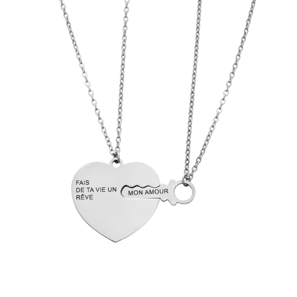 Pendentif Coeur et Clé Personnalisés