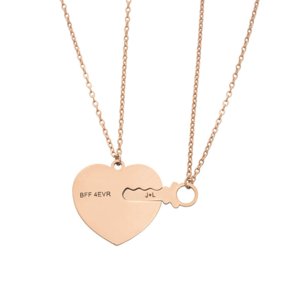 Pendentif Coeur et Clé Personnalisés