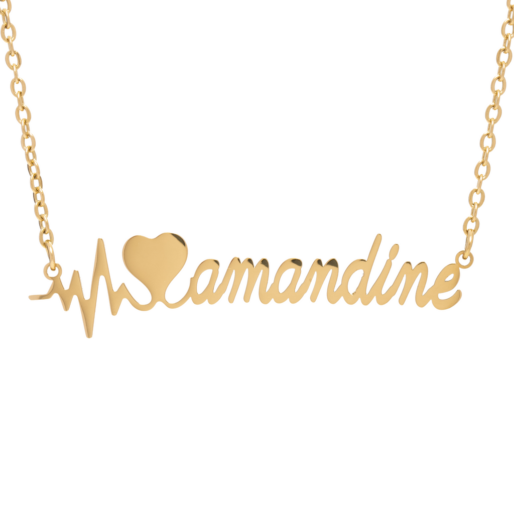 Collier Battement de Coeur et Prénom