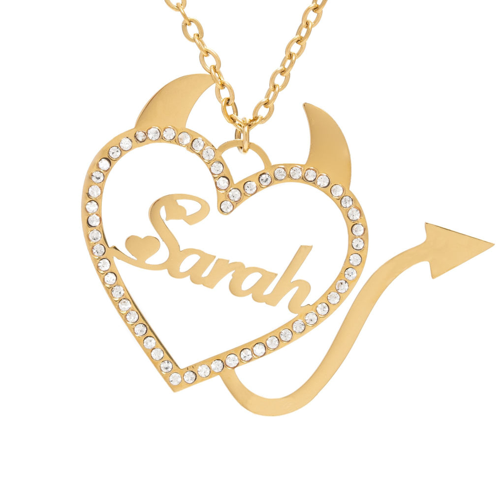 Pendentif Prénom Diable avec Strass