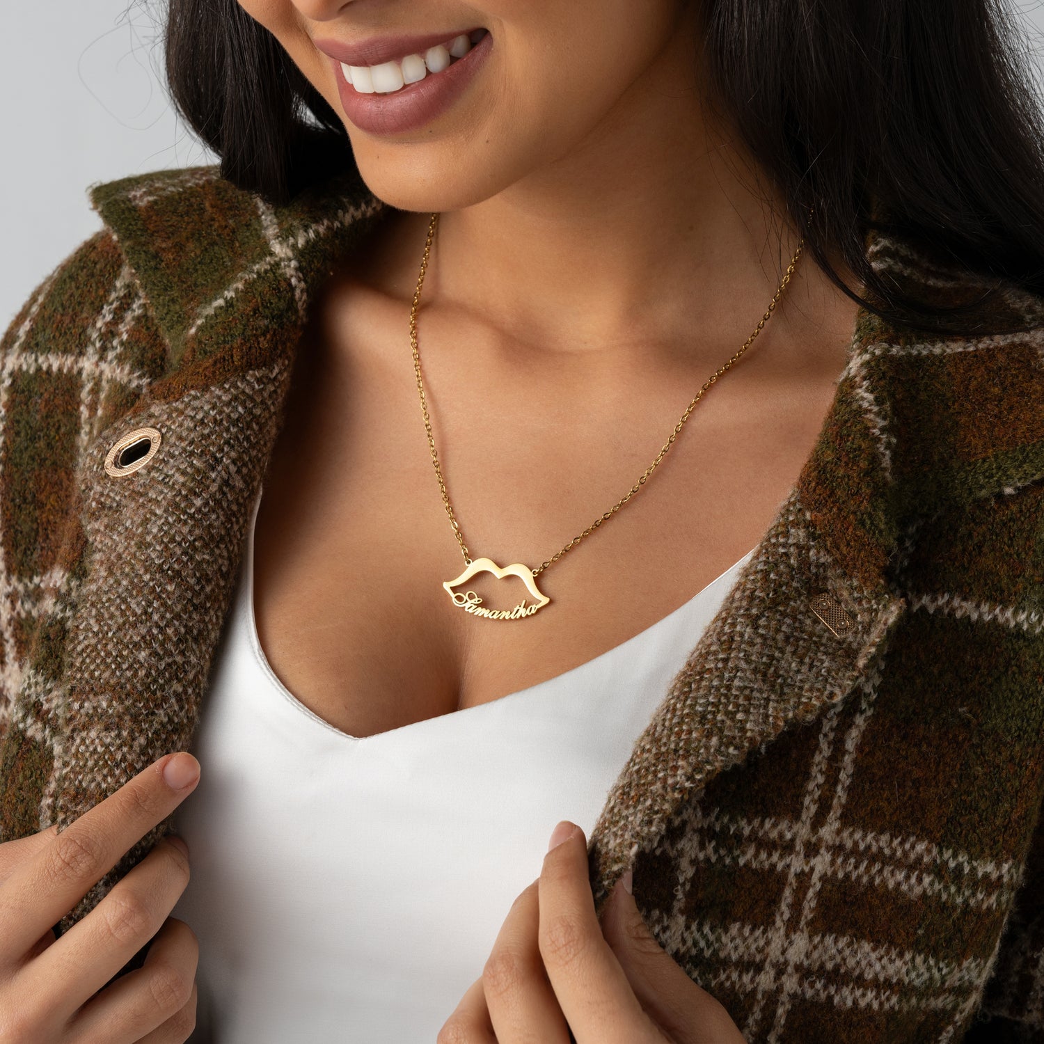 Collier Prénom Lèvres Personnalisé