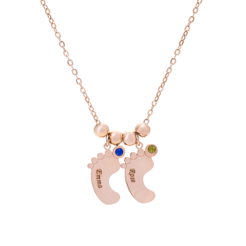 Collier Pendentif Pieds de bébé Personnalisables