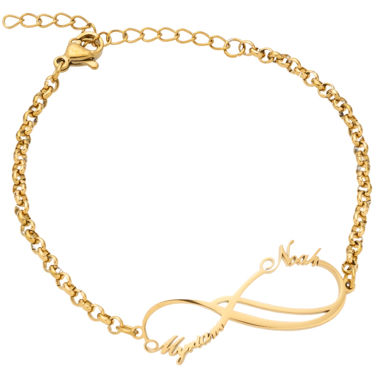 Bracelet Double Infini 2 Prénoms Personnalisé