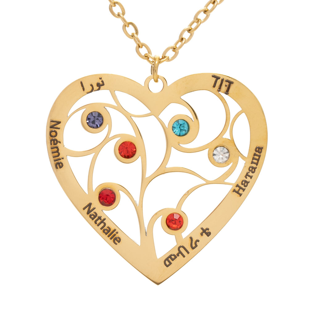 Collier Coeur et Pierre de Naissance