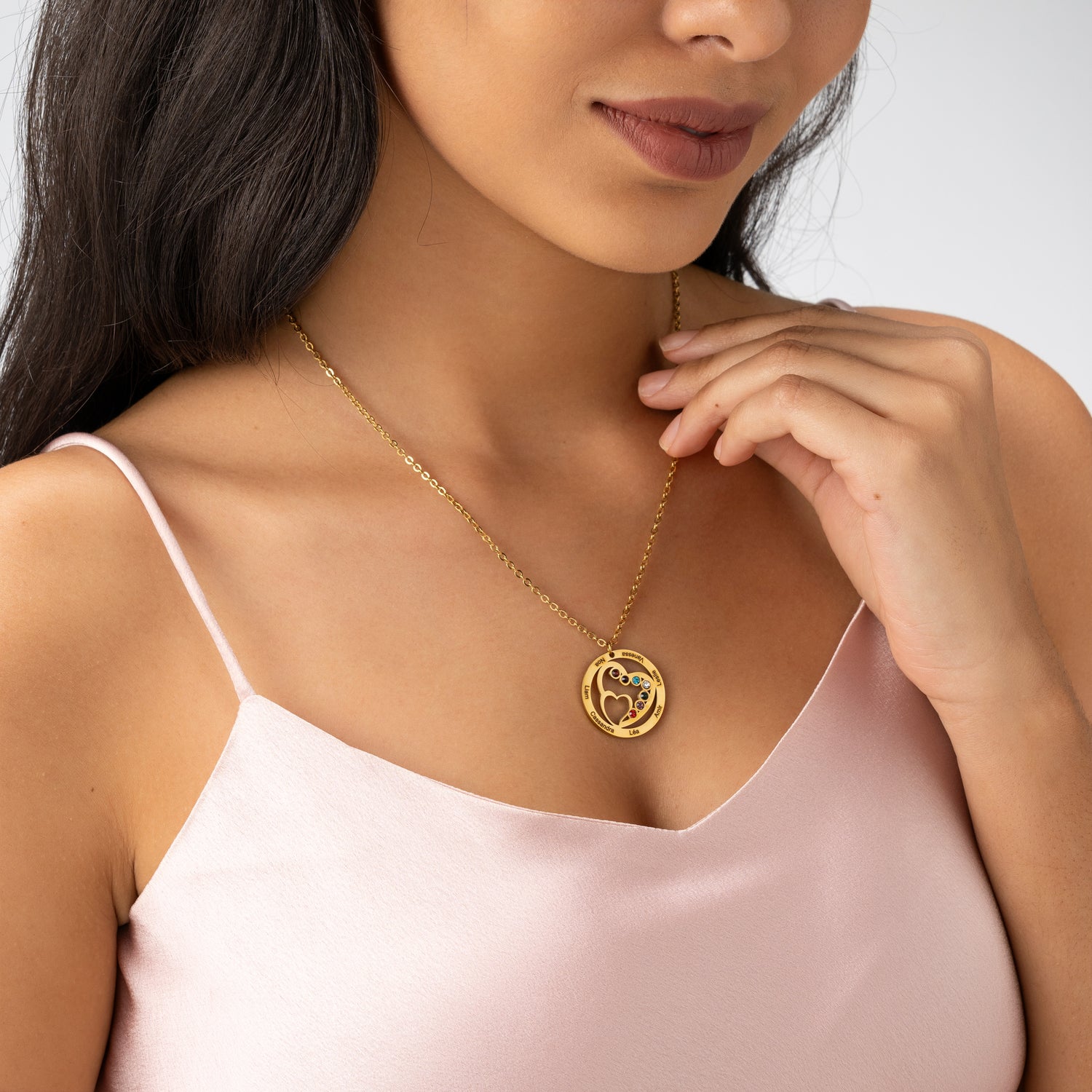Collier Arbre de Vie avec Prénoms et Pierres