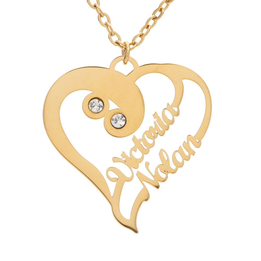 Collier Coeur Double Personnalisé