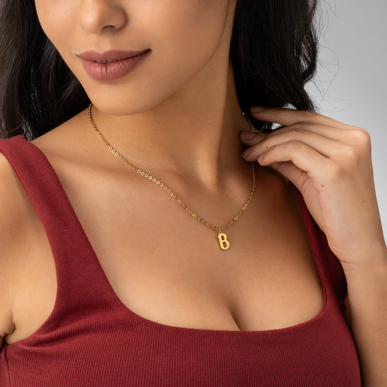 Collier Initiale Personnalisé avec Diamant