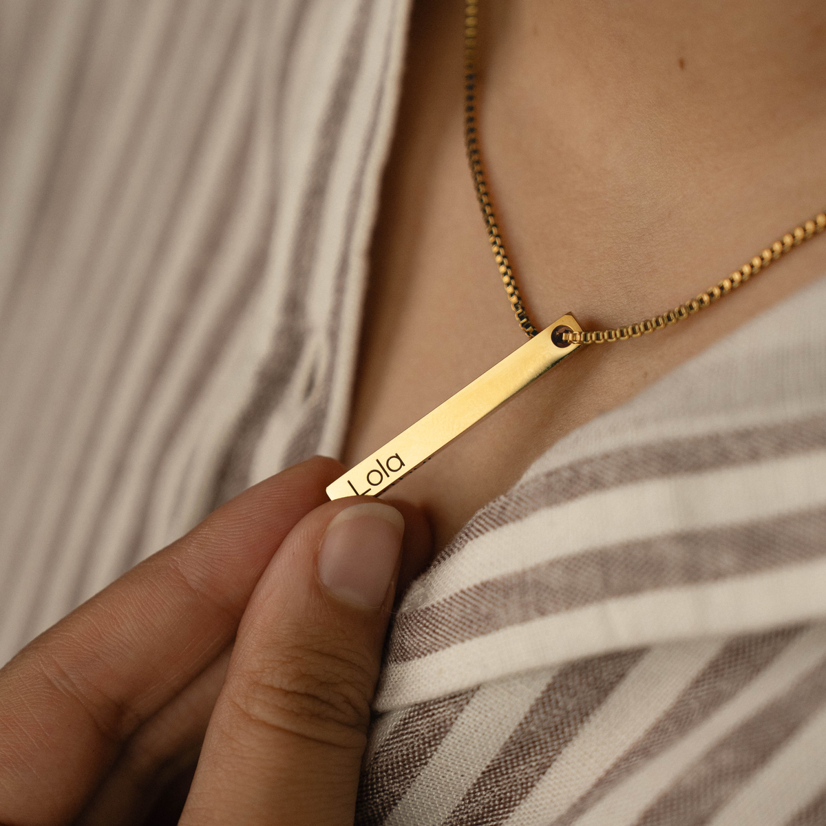 Collier Personnalisé Barre 3D