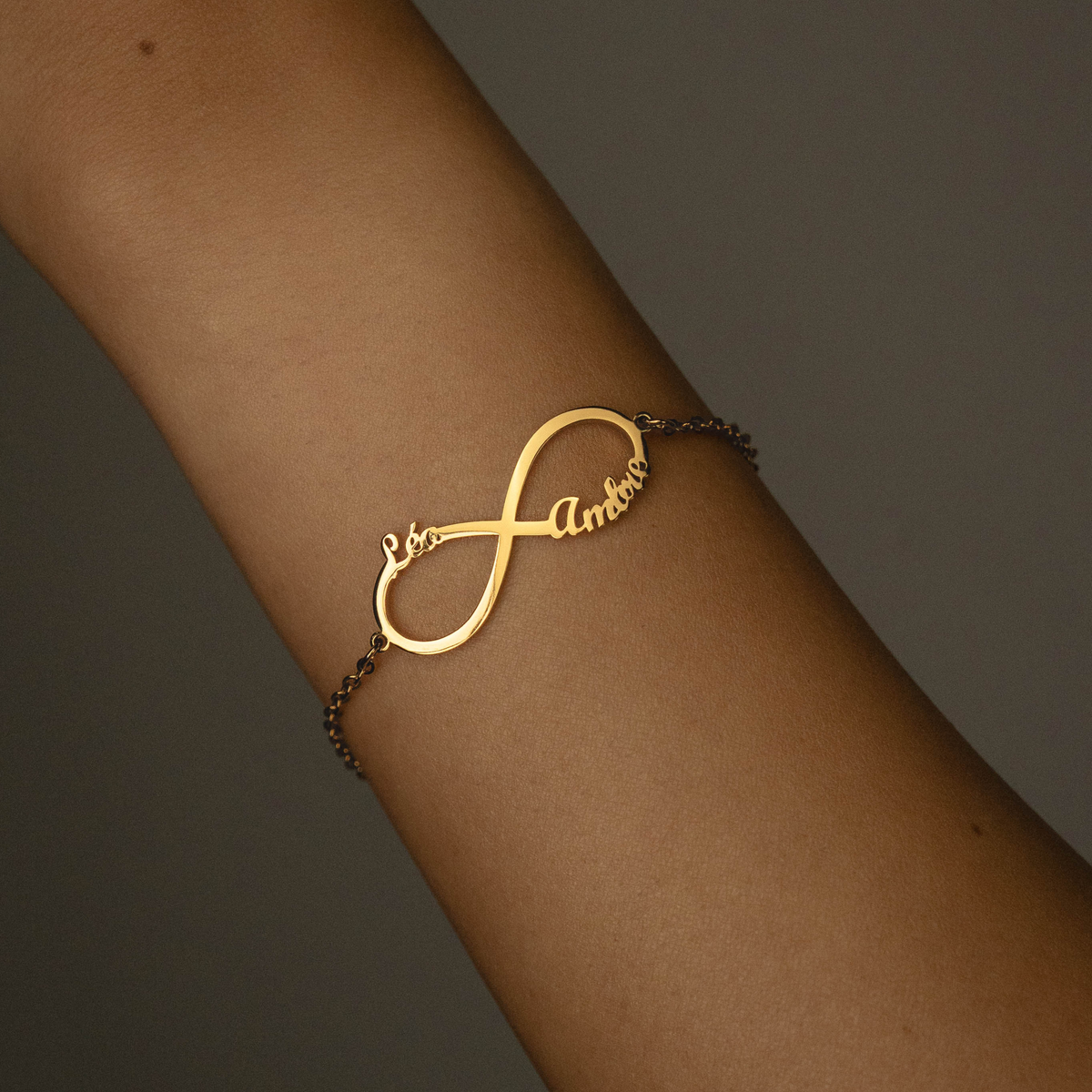 Bracelet 2 Prénoms Infini Éternité