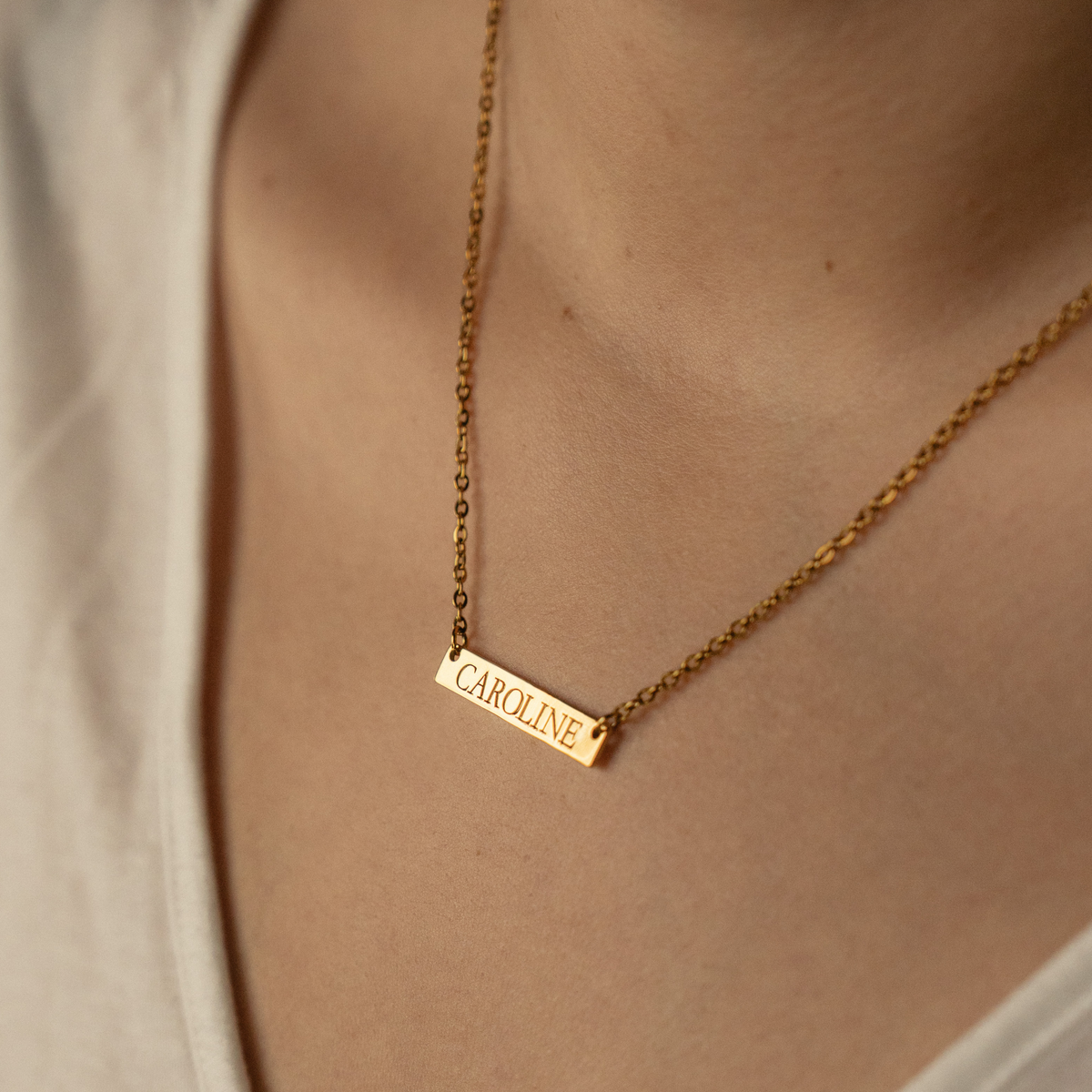 Collier Prénom Gravé sur Barre