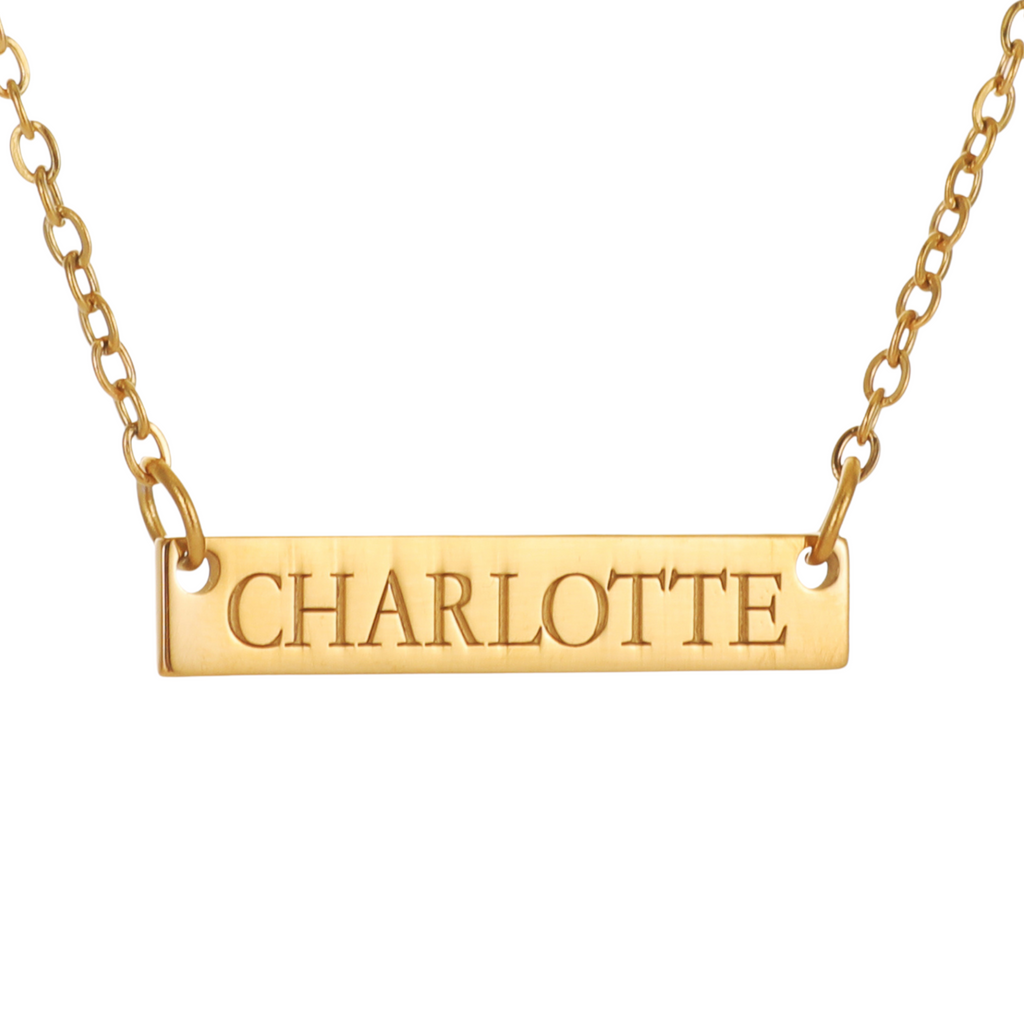 Collier Prénom Personnalisé Gravé Sur Plaque