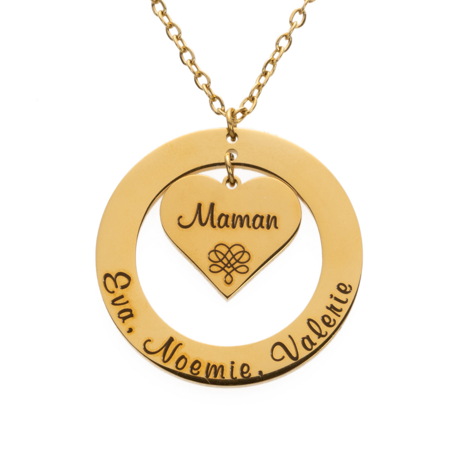 Pendentif Personnalisé Coeur Cerclé
