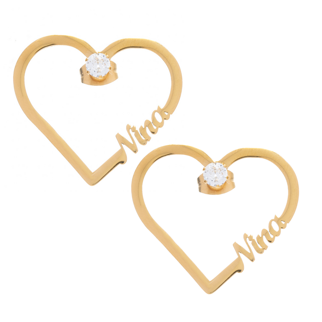 Boucles d'oreilles Coeur et Cristal
