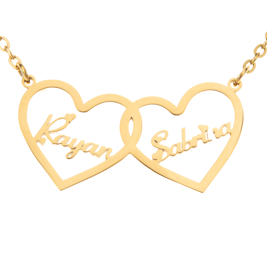 Collier Double Coeur Personnalisé