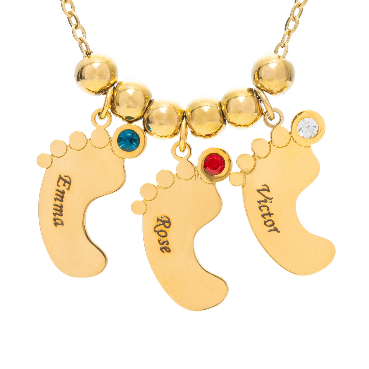 Collier Pendentif Pieds de bébé Personnalisables