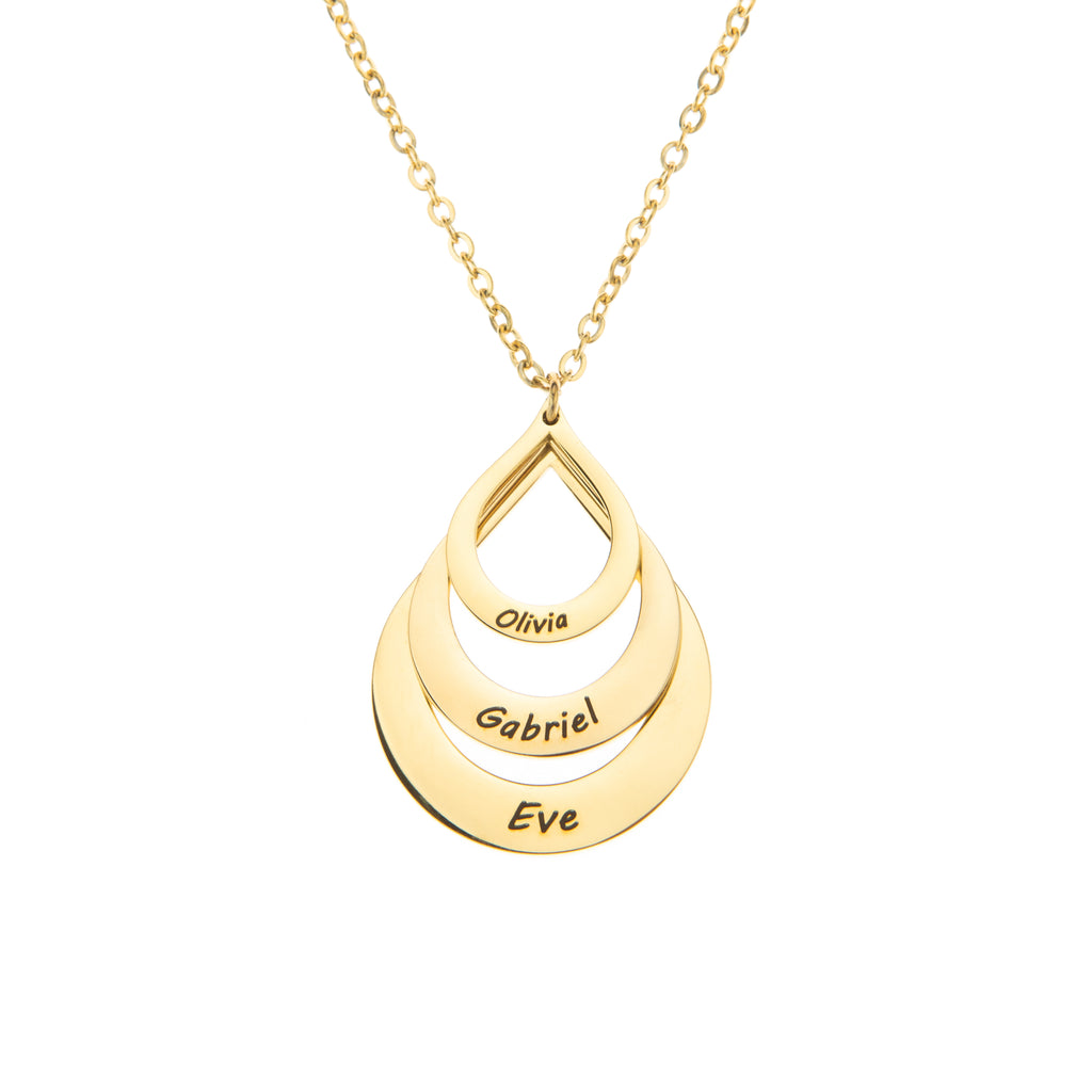 Collier Personnalisé Multi-Noms Goutte
