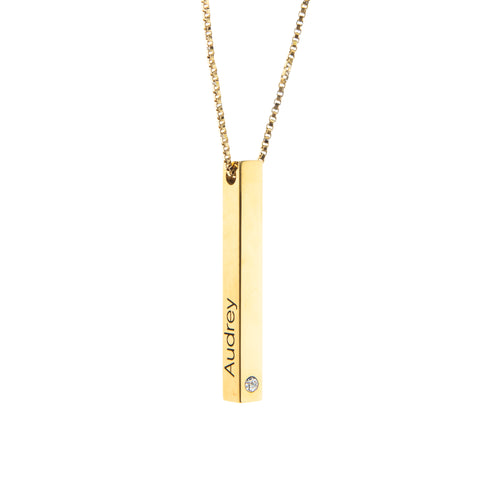 Pendentif Barre 3D avec Crystal