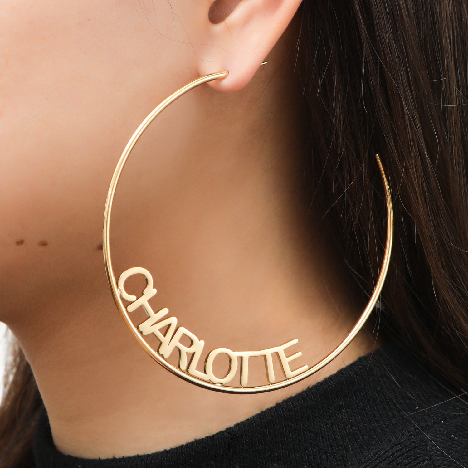 Boucles d'oreilles Créoles Ouvertes Personnalisées