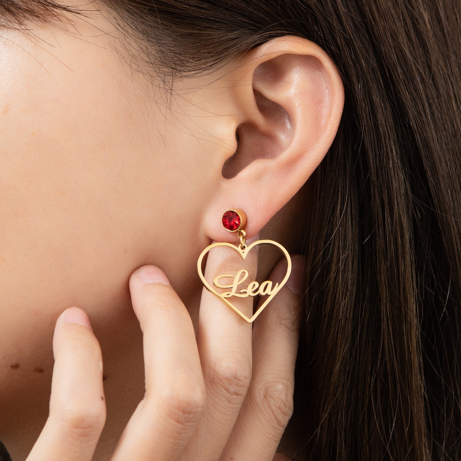 Boucles d'oreilles Pendantes Coeur Personnalisées