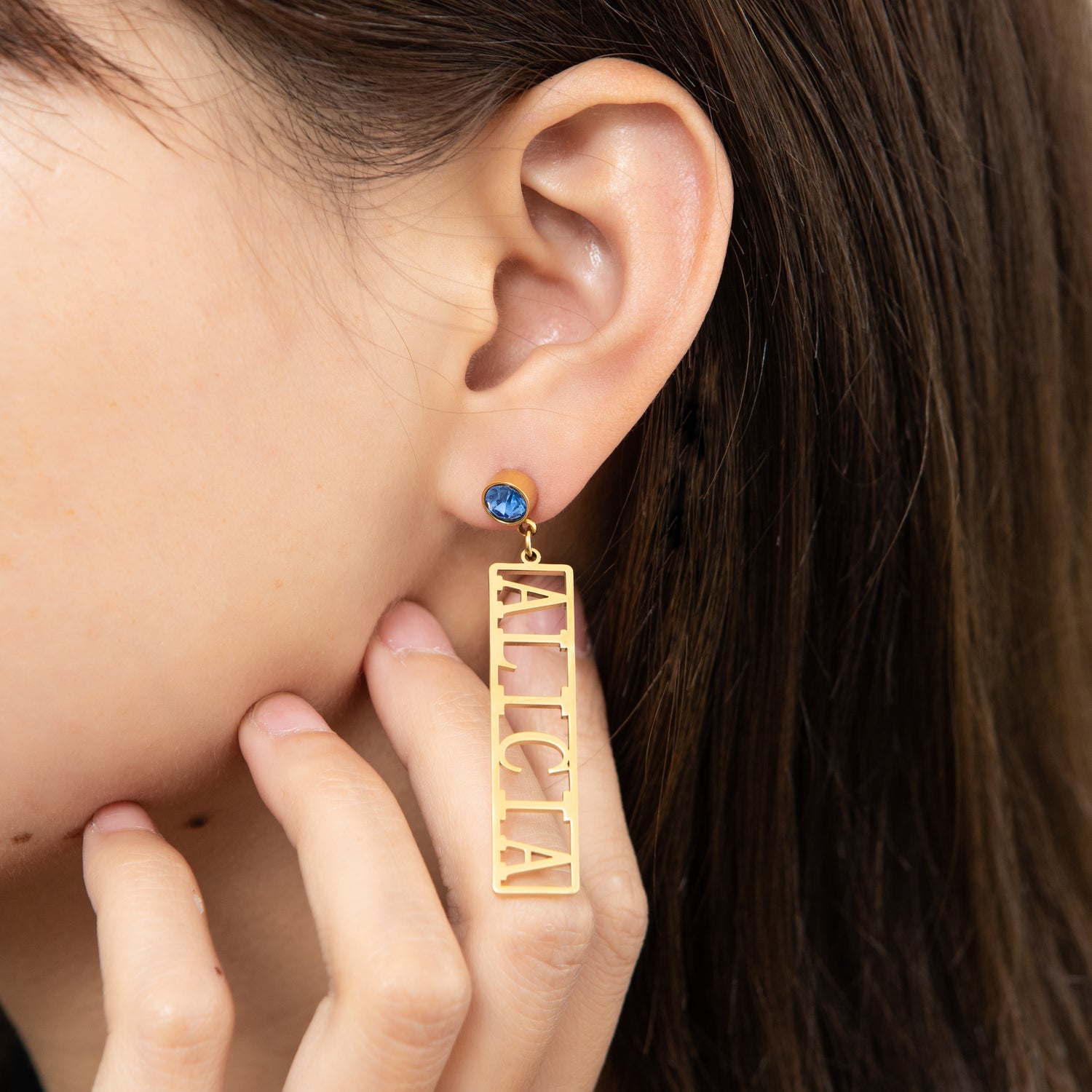 Boucles d'oreilles Pendantes Texte Personnalisé