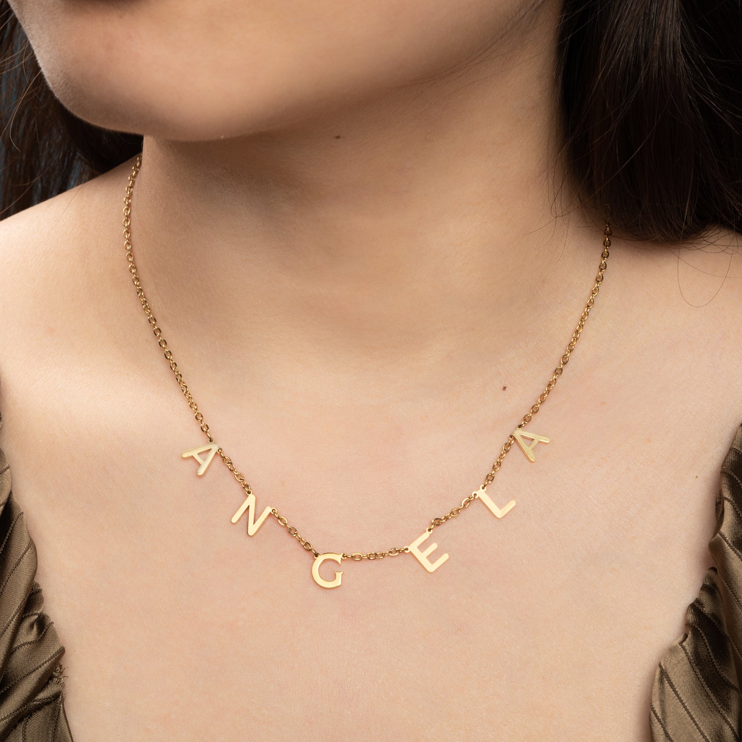 Collier Choker Initiales Lettres Suspendues