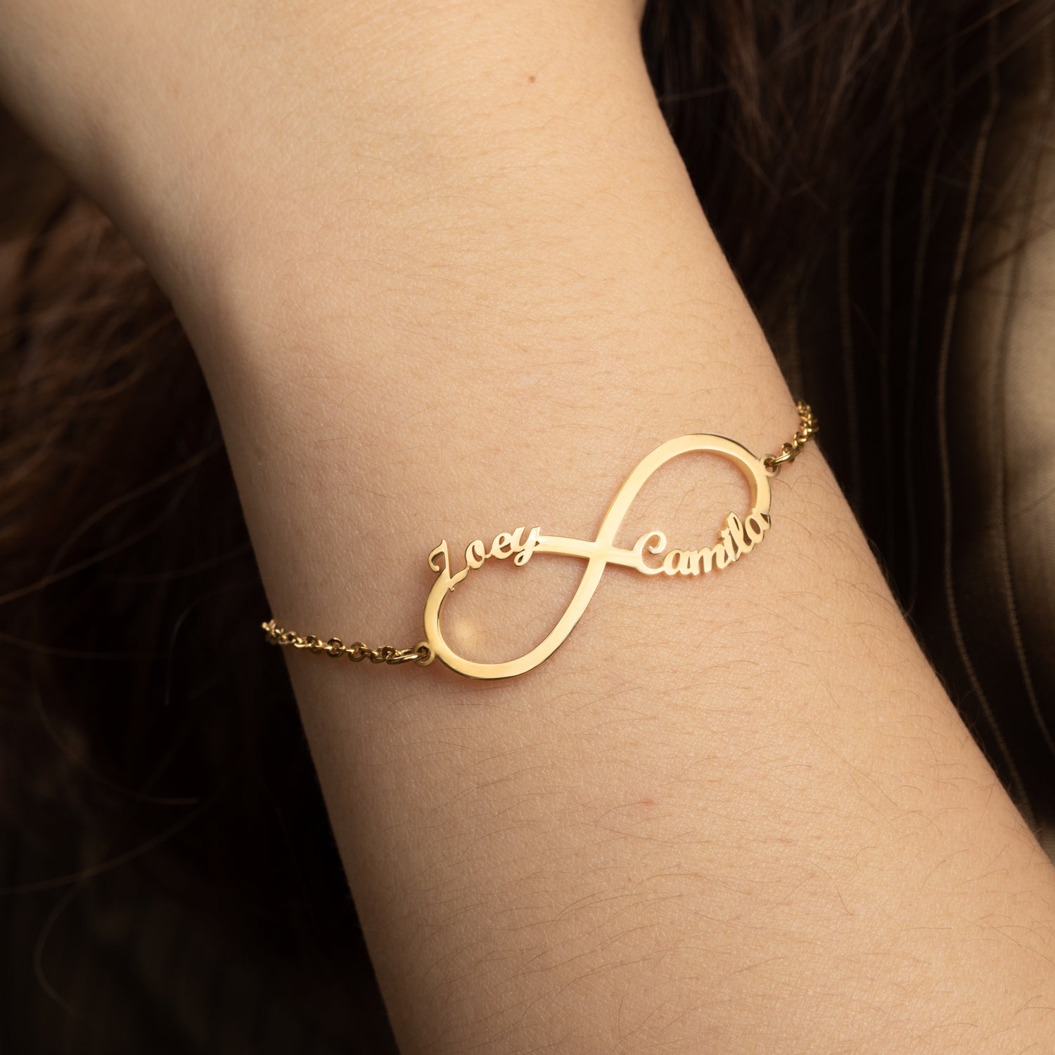 Bracelet 2 Prénoms Infini Éternité