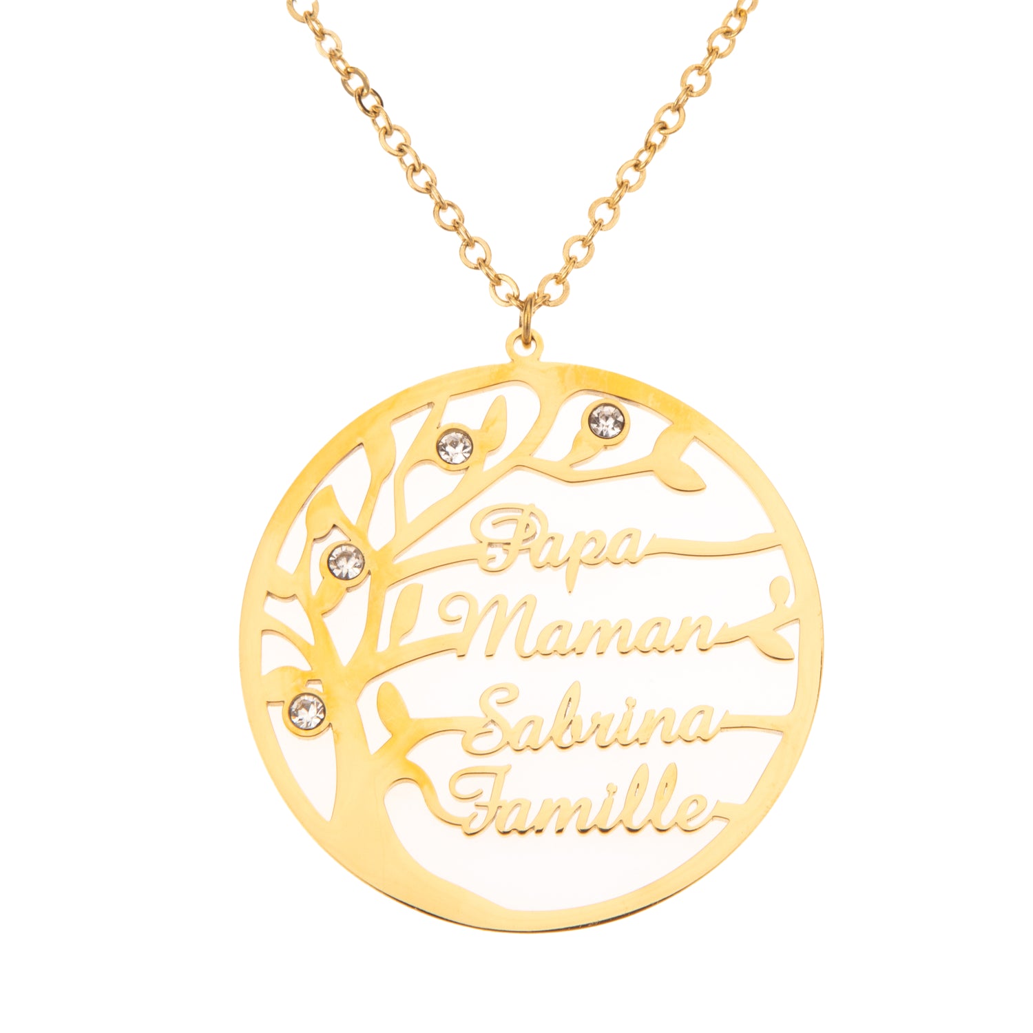 Collier Prénom Arbre Généalogique et Perles