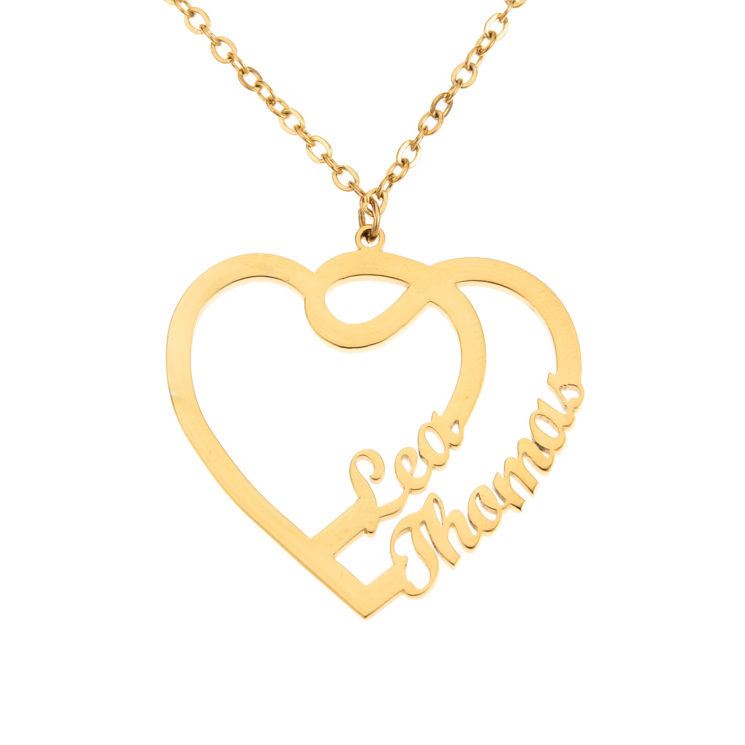 Collier Coeur 2 Prénoms & Arabesques