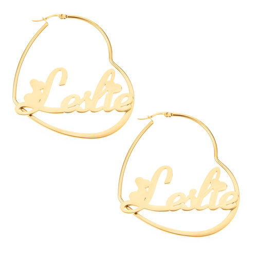 Boucles d'oreilles Créoles Coeurs Personnalisable