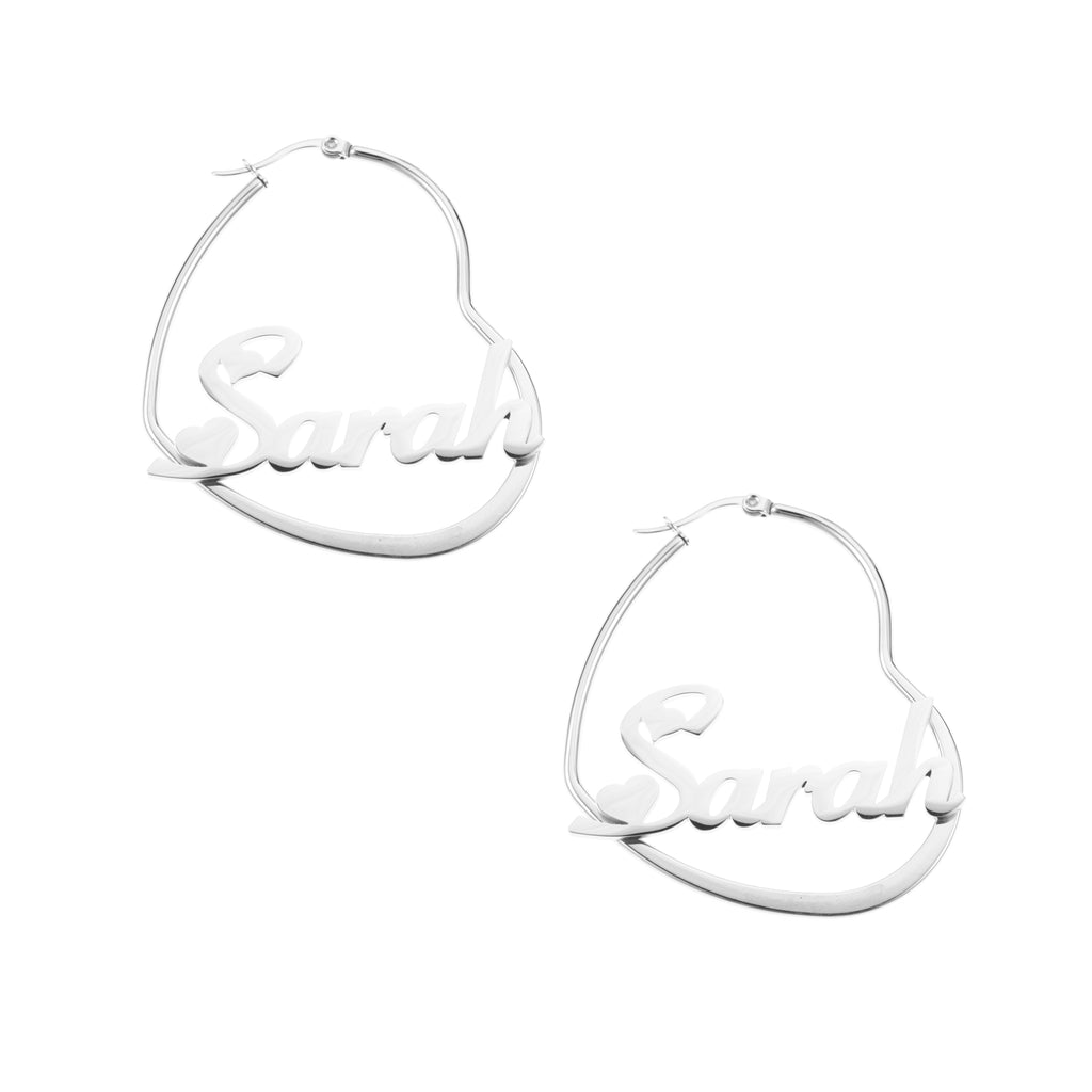 Boucles d'oreilles Créoles Coeurs Personnalisable