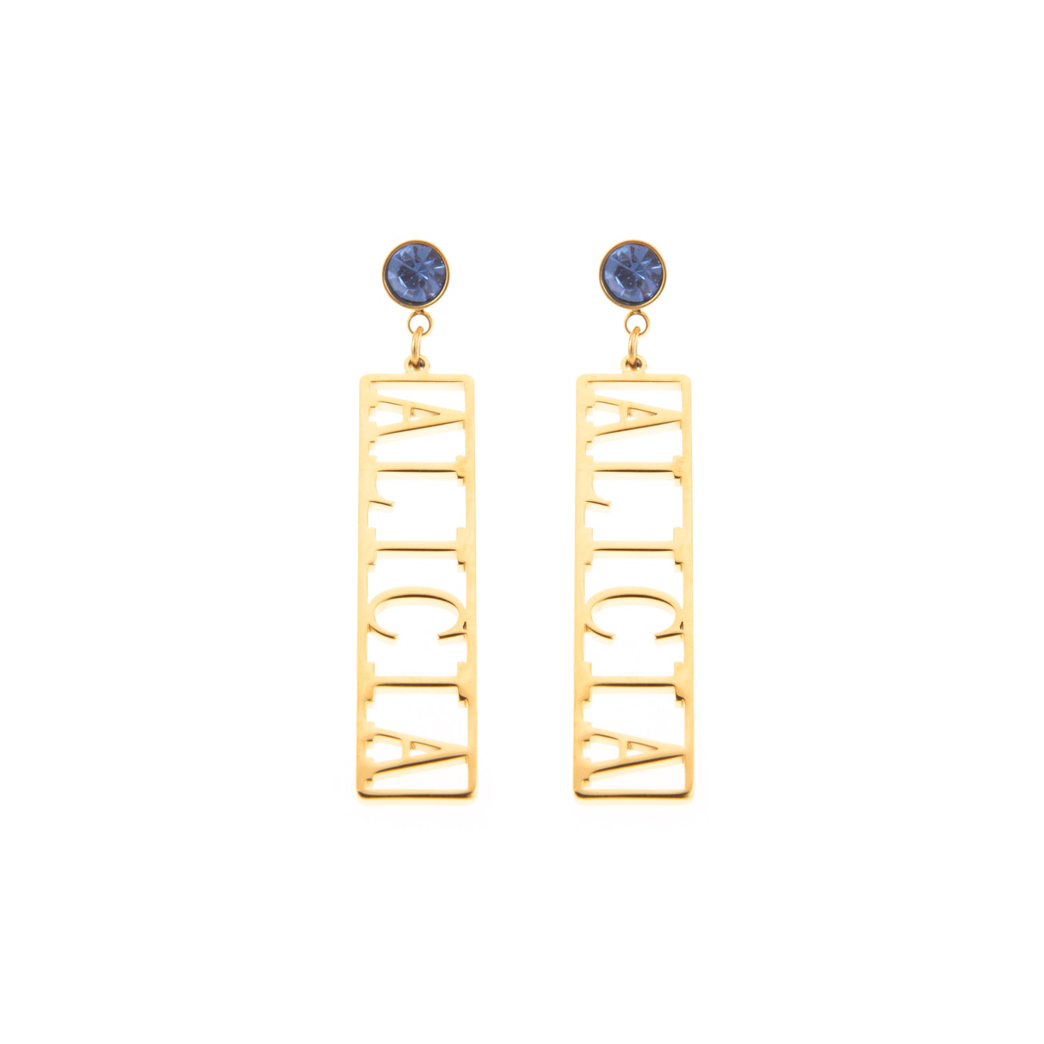 Boucles d'oreilles Pendantes Texte Personnalisé