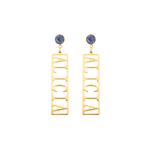 Boucles d'oreilles Pendantes Texte Personnalisable