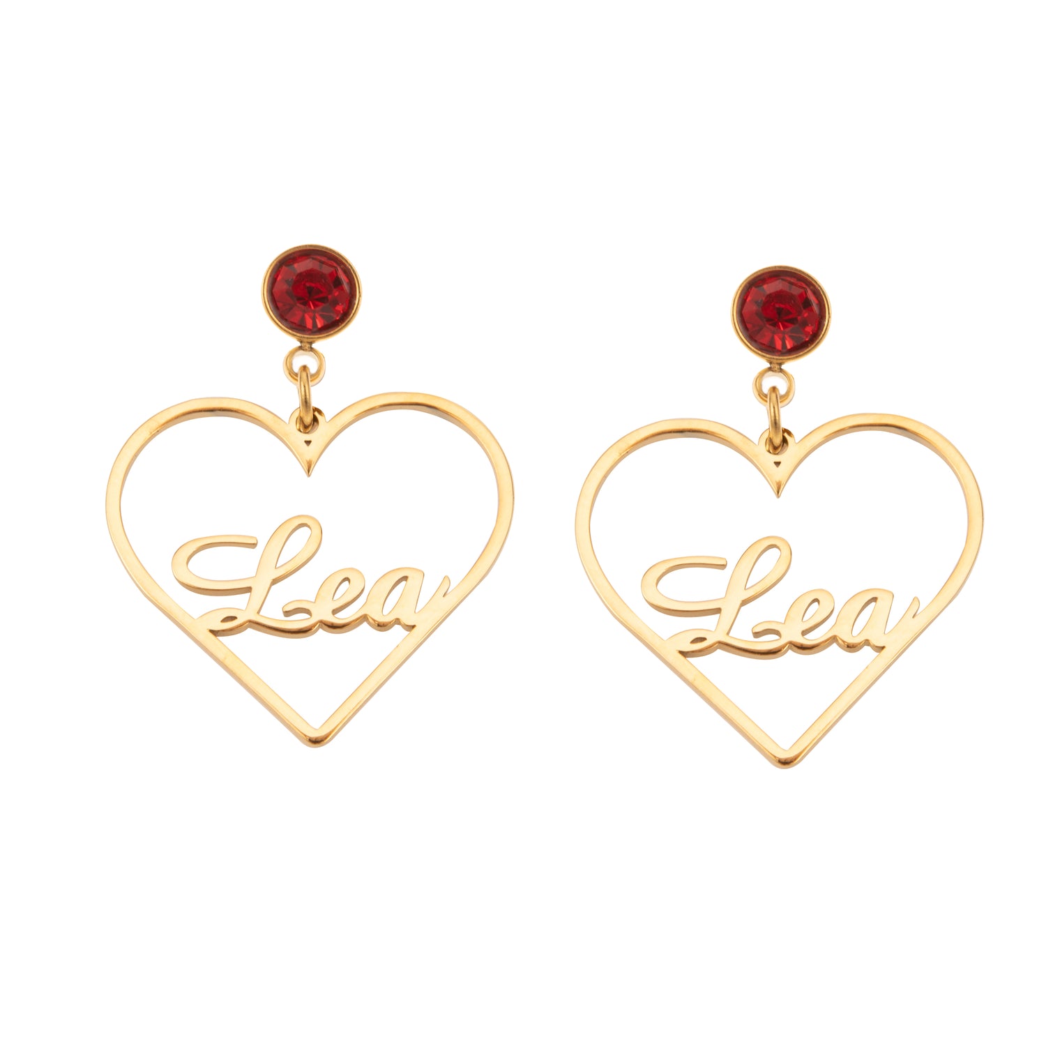 Boucles d'oreilles Pendantes Coeur Personnalisées