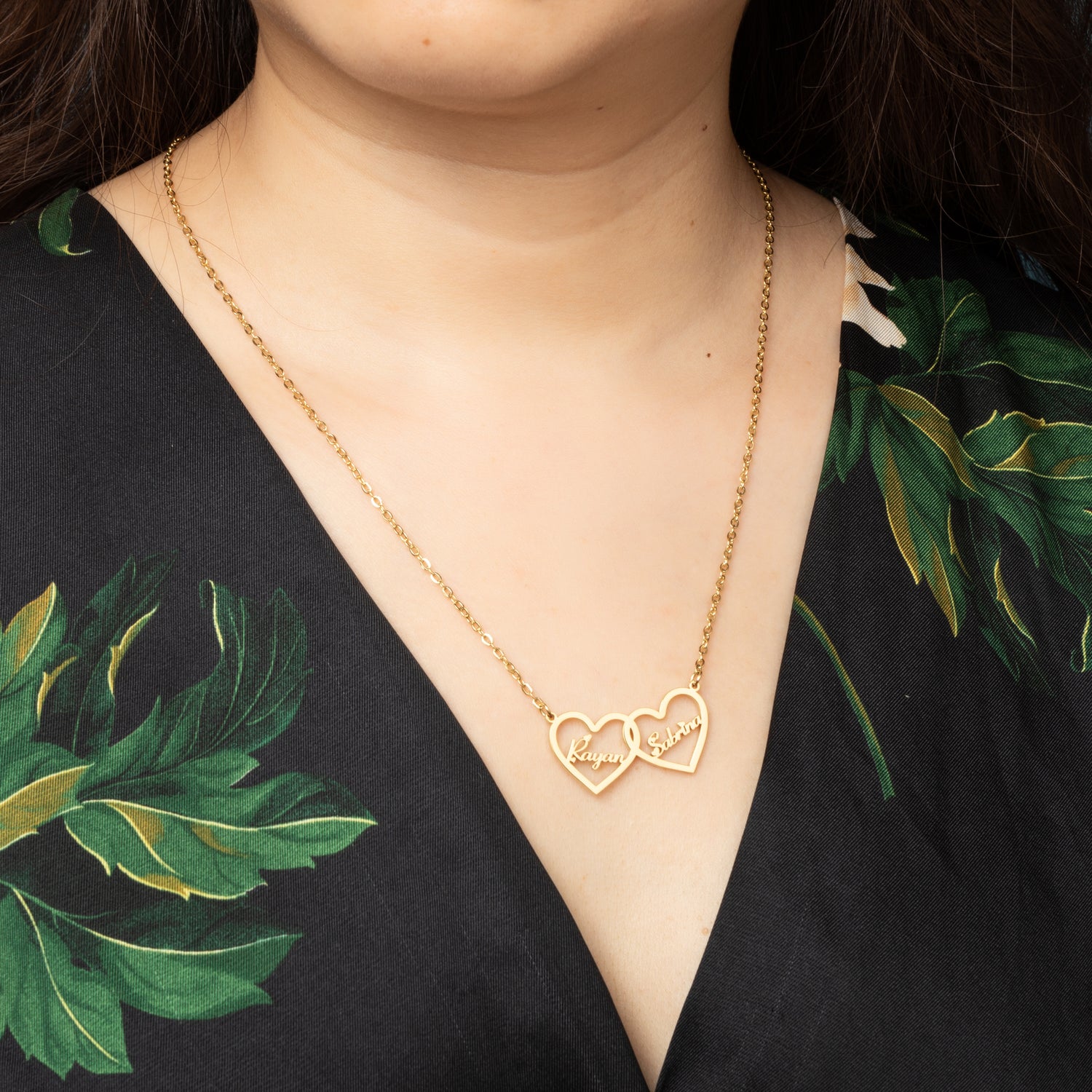 Collier Double Coeur Personnalisé