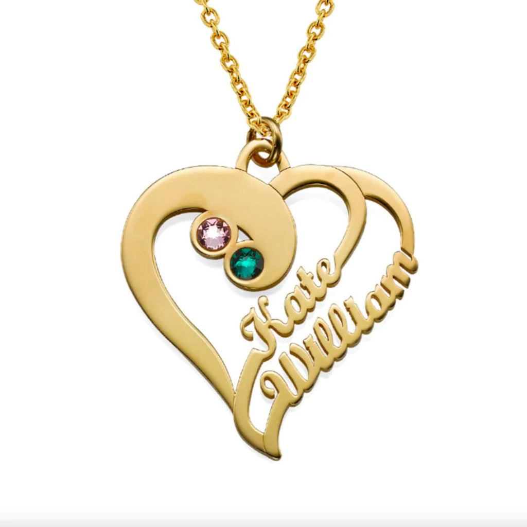 Collier Coeur Double Personnalisé