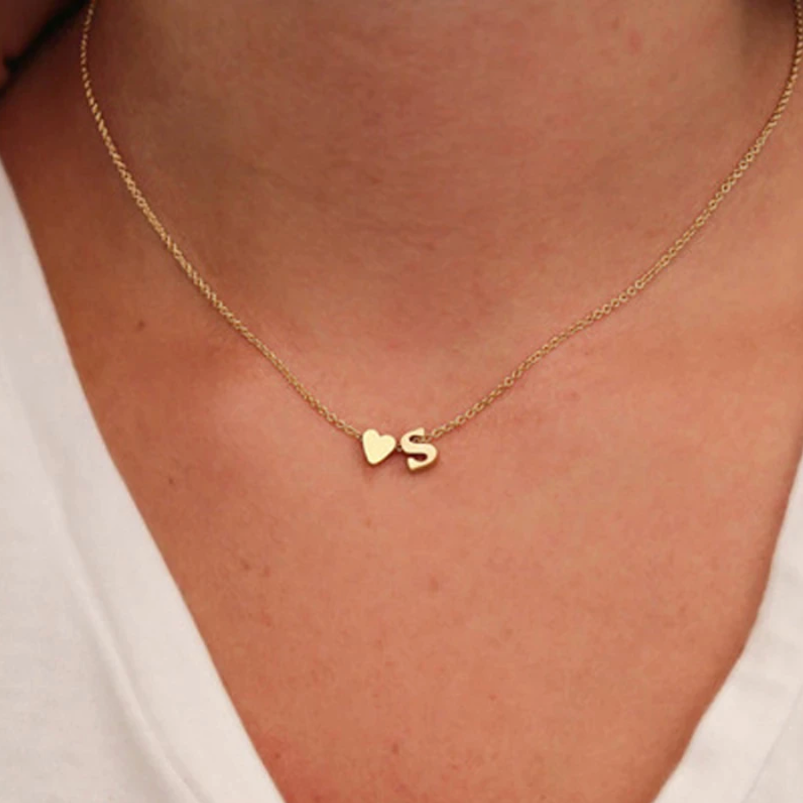 Collier Coeur Initiales