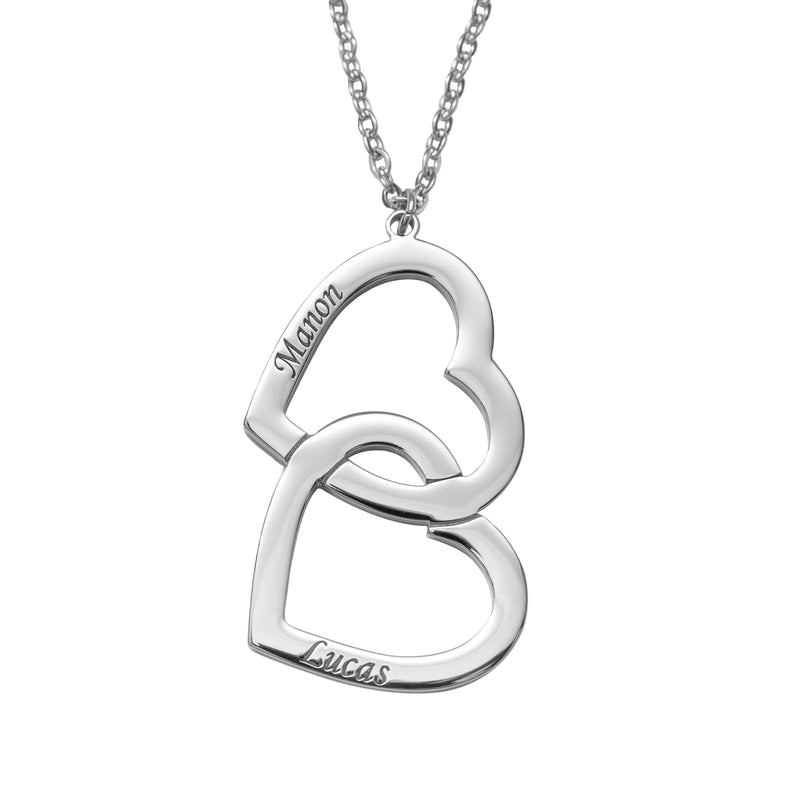 Collier Double Coeur Personnalisable Deux Prénoms