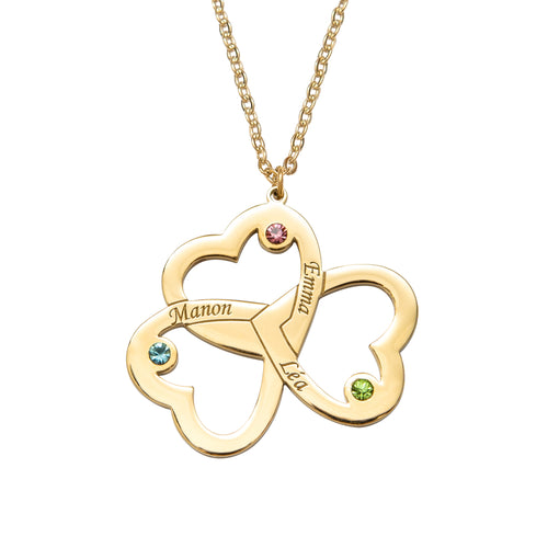 Collier 3 Coeurs à personnaliser
