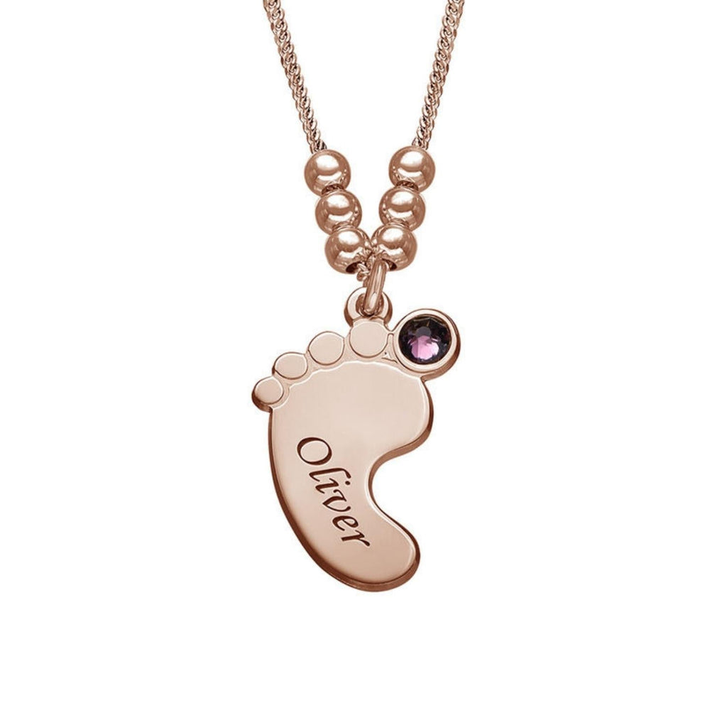 Collier Pendentif Pieds de bébé Personnalisables