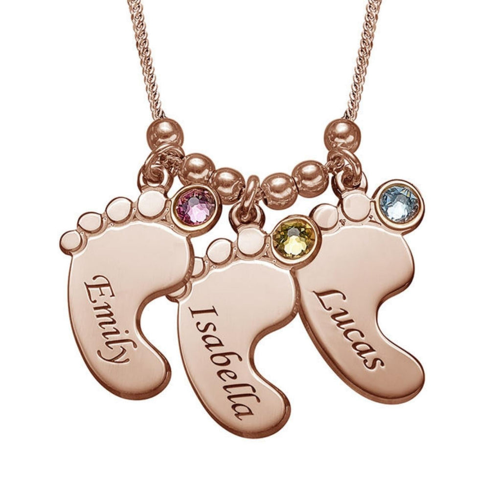Collier Pendentif Pieds de bébé Personnalisables