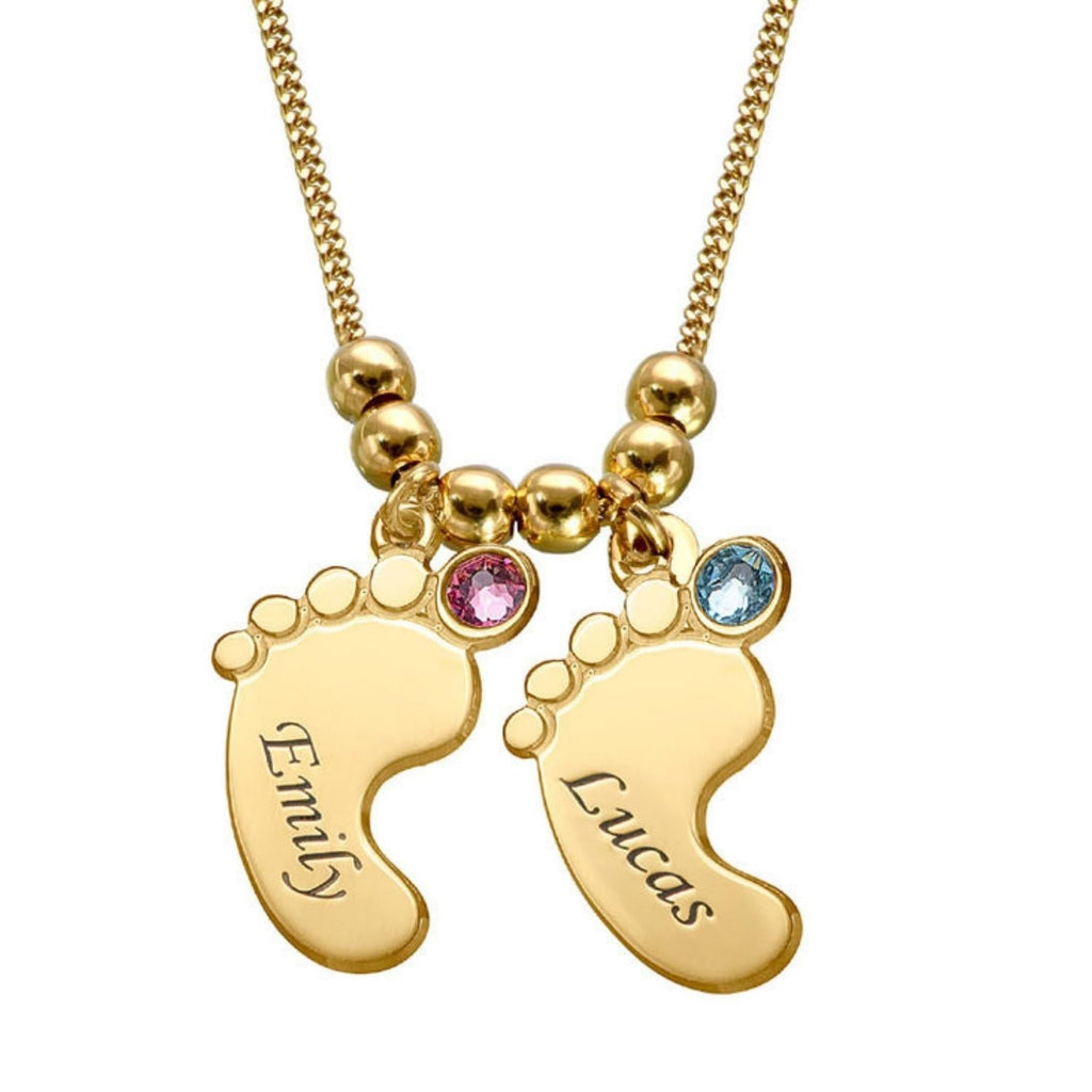 Collier Pendentif Pieds de bébé Personnalisables