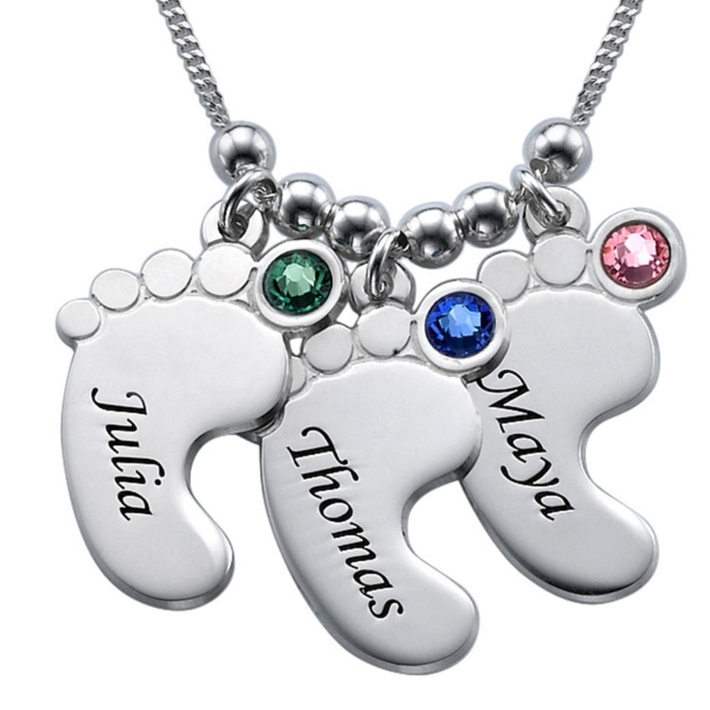 Collier Pendentif Pieds de bébé Personnalisables